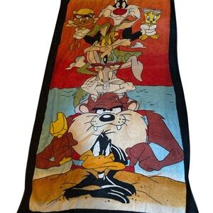 Mackinac Island Vintage Warner Bros. Looney Tunes Beach Towel - Red, Blue, Black
